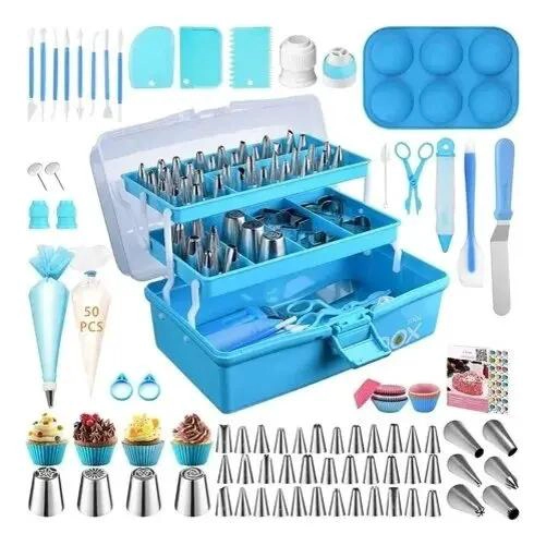KIT COMPLETO DE ACCESORIOS PARA DECORACION DE PASTELES CON 236 PIEZAS - 1