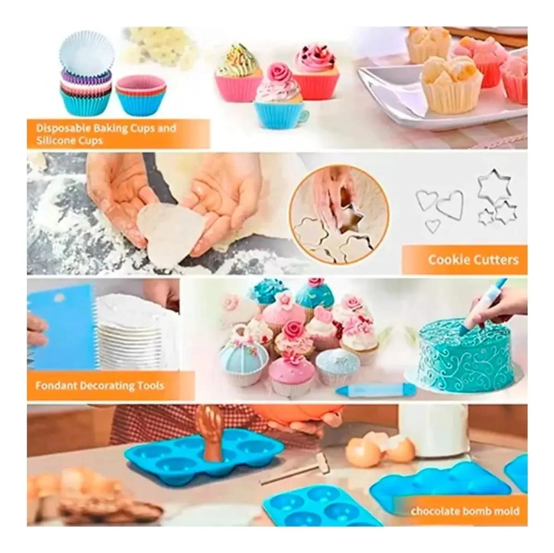 KIT COMPLETO DE ACCESORIOS PARA DECORACION DE PASTELES CON 236 PIEZAS - 9