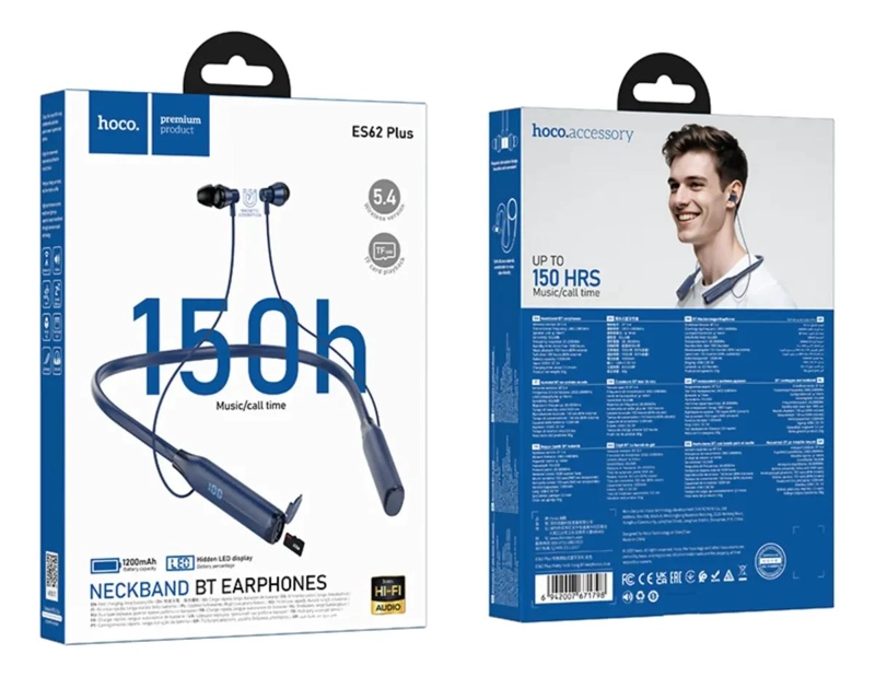 AUDIFONOS IN EAR BLUETOOTH HOCO ES62 PLUS AZUL - 3