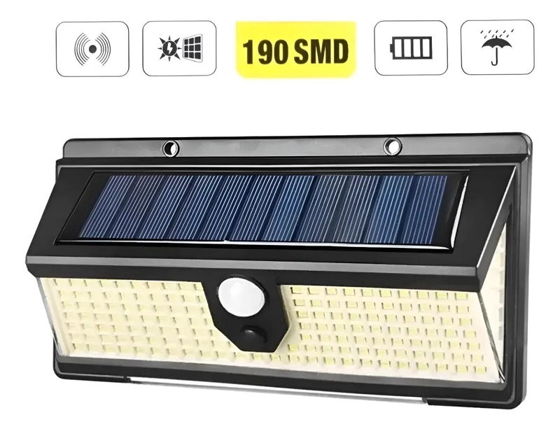 APLIQUE DE PARED SOLAR CON FOCO LED BLANCO FRIO - 1