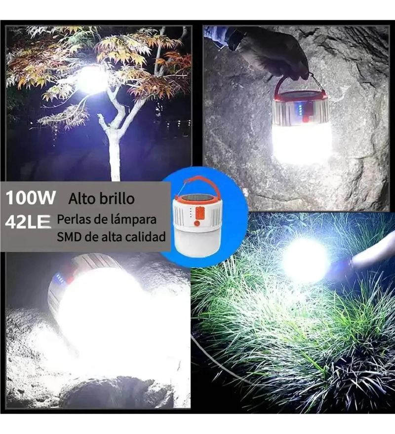 LAMPARA SOLAR LED RECARGABLE PARA EMERGENCIA - 5