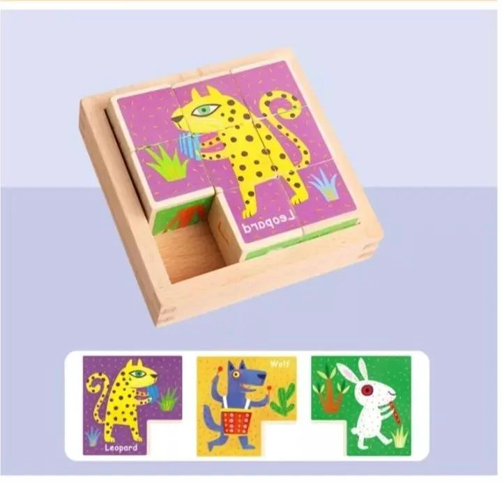 CUBO DE MADERA DIDACTICO 24 PIEZAS 3D - 4