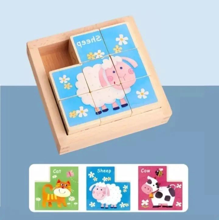 CUBO DE MADERA DIDACTICO 24 PIEZAS 3D - 5
