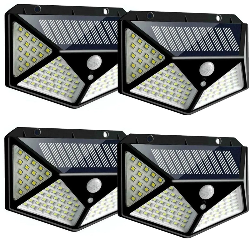 APLIQUE SOLAR CON 114 LED Y SENSOR DE MOVIMIENTO X4 - 1