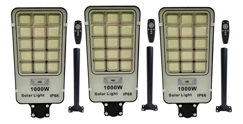 PACK DE 3 FOCOS SOLARES LED 1000W PARA EXTERIOR - 1