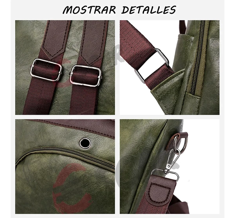 MOCHILA CASUAL IMPERMEABLE ANTIRROBO PARA MUJER - 5