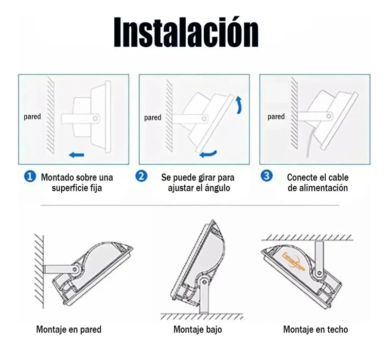 FOCO REFLECTOR EXTERIOR 2000W SOLAR CON SENSOR Y CONTROL - 3