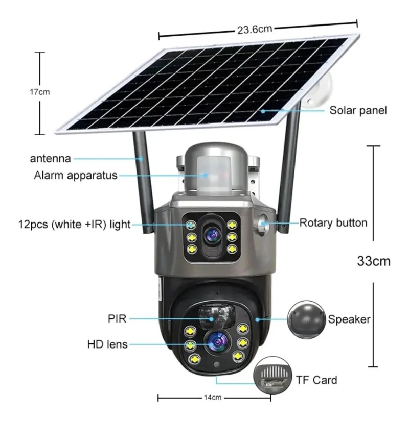 CAMARA SOLAR 4G FULL HD CON CHIP CELULAR - 3