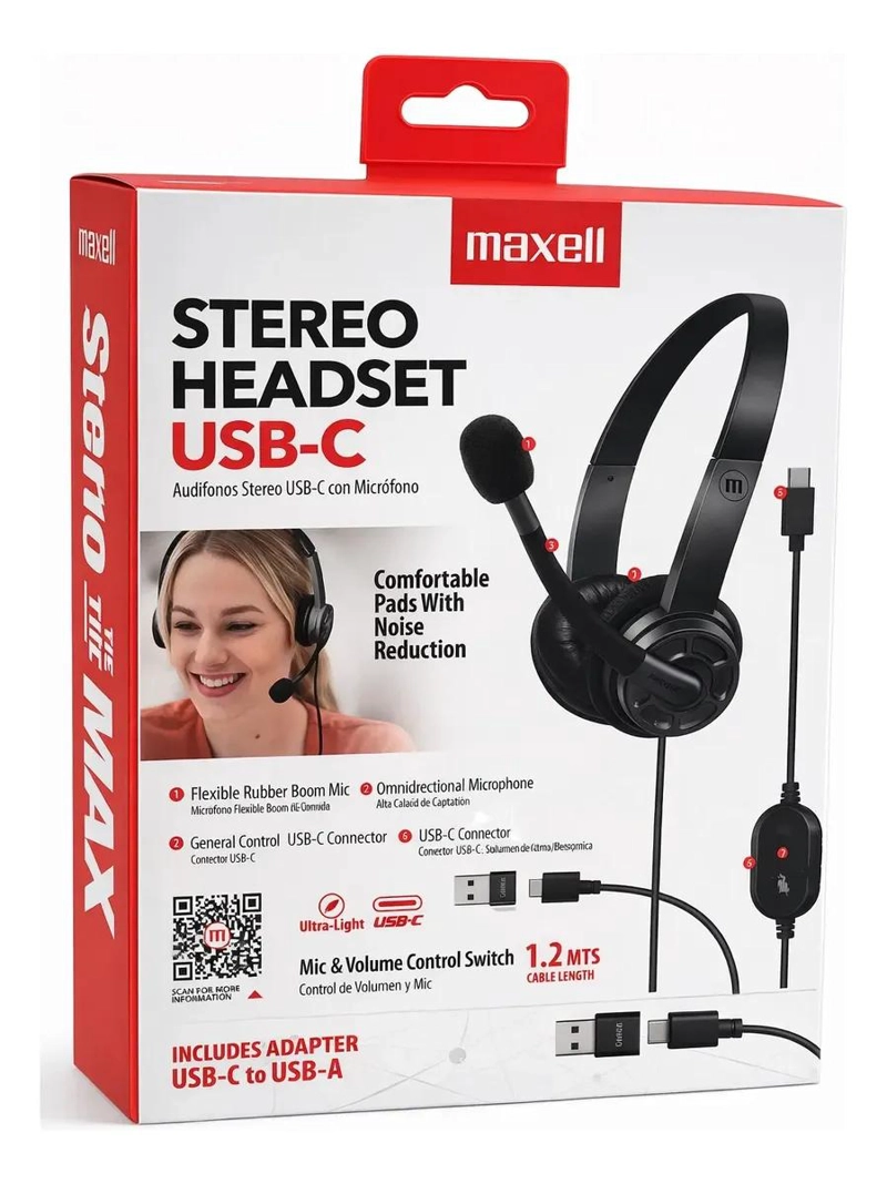 AUDIFONOS USB-C CON MICROFONO HS-HMIC - 5
