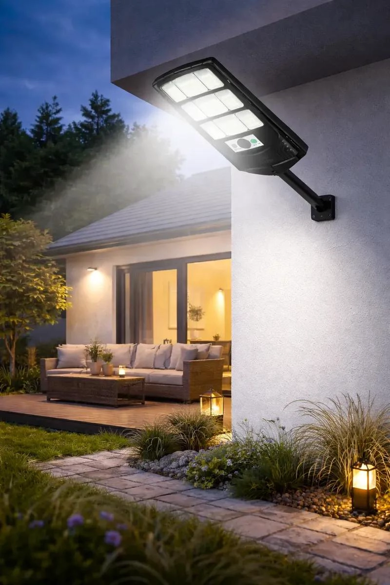 FOCO PANEL SOLAR EXTERIOR 400W CON SENSOR - 2