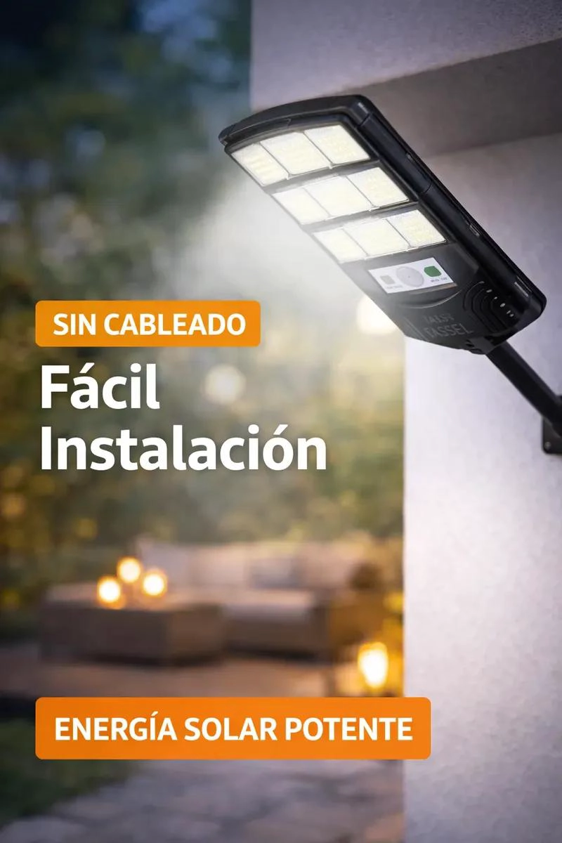 FOCO PANEL SOLAR EXTERIOR 400W CON SENSOR - 3