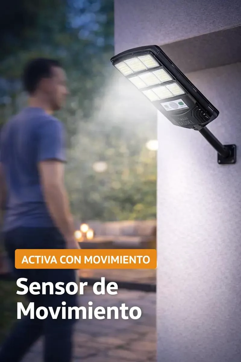 FOCO PANEL SOLAR EXTERIOR 400W CON SENSOR - 4