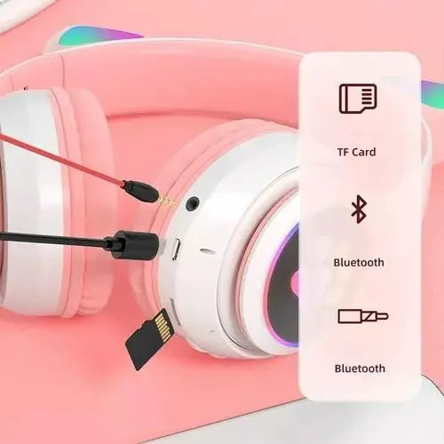 AUDIFONOS GAMER INALAMBRICOS CON LUZ LED Y OREJERAS - 3