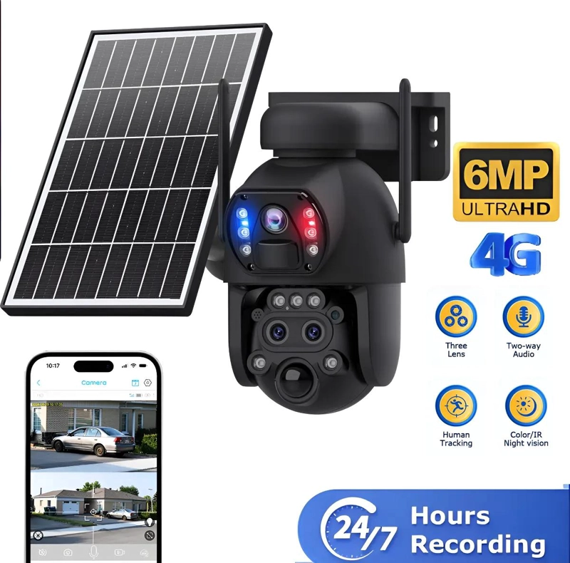 CAMARA 4G CON PANEL SOLAR, 6MP Y ZOOM 15X - 1