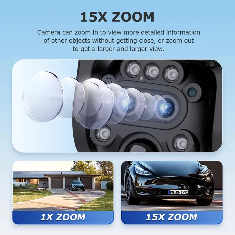 CAMARA 4G CON PANEL SOLAR, 6MP Y ZOOM 15X - 3