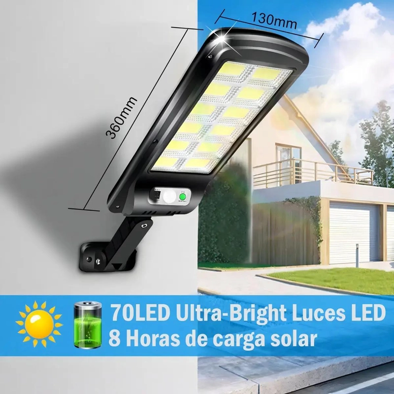FOCO SOLAR LED EXTERIOR 120 LEDS LUZ BLANCA IP65 - 2