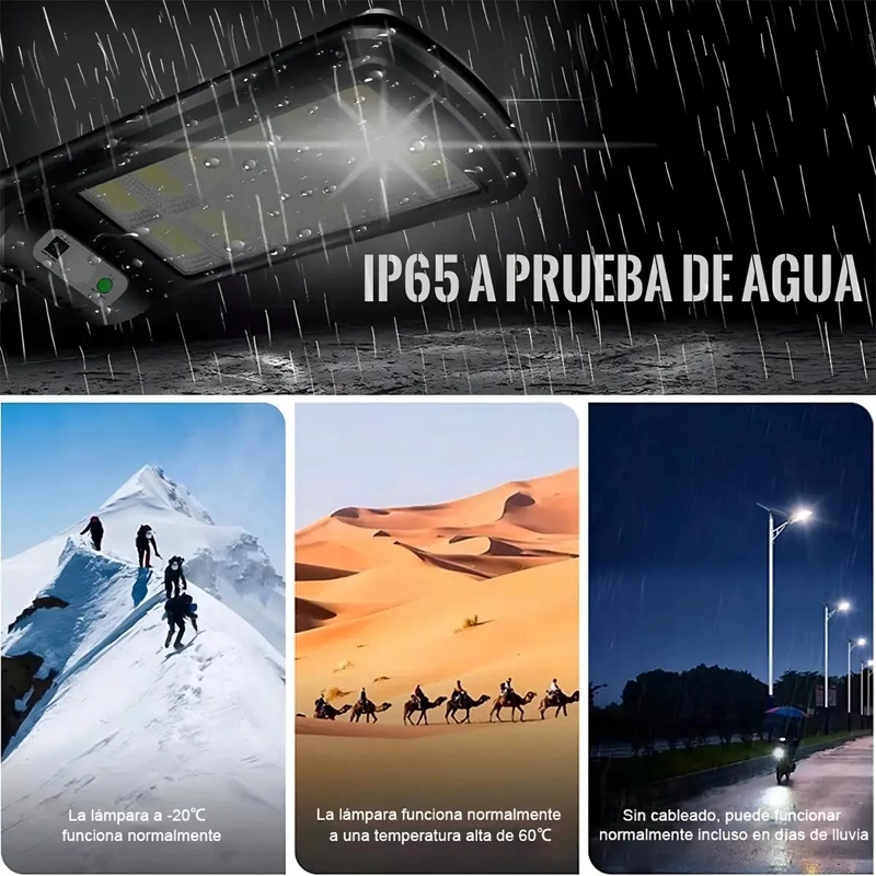 FOCO SOLAR LED EXTERIOR 120 LEDS LUZ BLANCA IP65 - 4