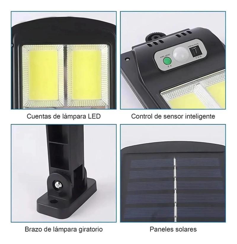 FOCO SOLAR LED EXTERIOR 120 LEDS LUZ BLANCA IP65 - 5