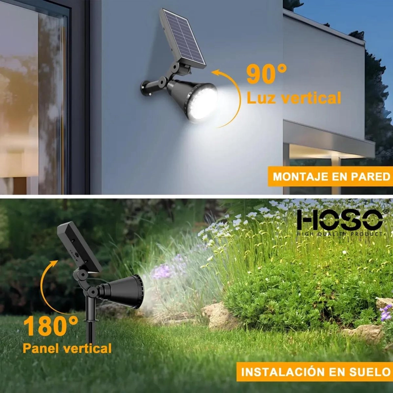 FOCO SOLAR LED RGB PARA JARDIN TIPO ESTACA Y COLGANTE - 1