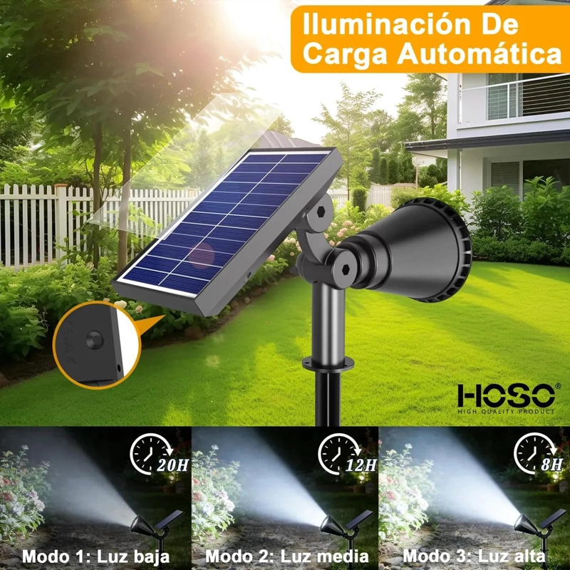 FOCO SOLAR LED RGB PARA JARDIN TIPO ESTACA Y COLGANTE - 2