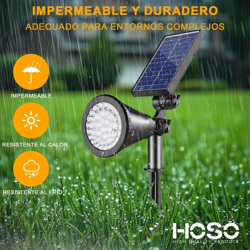 FOCO SOLAR LED RGB PARA JARDIN TIPO ESTACA Y COLGANTE - 3