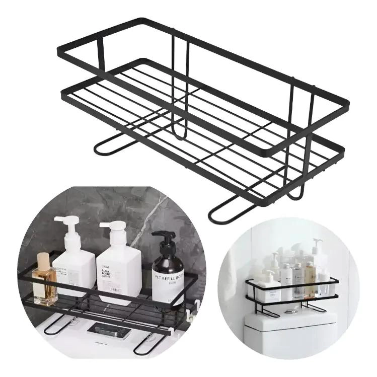 ESTANTE METALICO ORGANIZADOR PARA BAÑO CON REPISA - 3