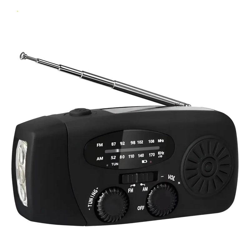 RADIO DE EMERGENCIA AM FM CON CARGA SOLAR Y USB - 1