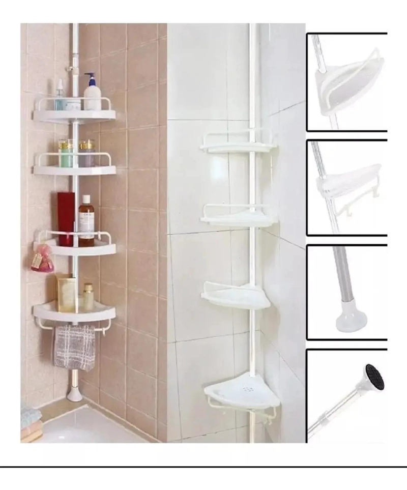 ESQUINERO DE DUCHA AJUSTABLE CON 4 REPISAS MULTIUSO - 4