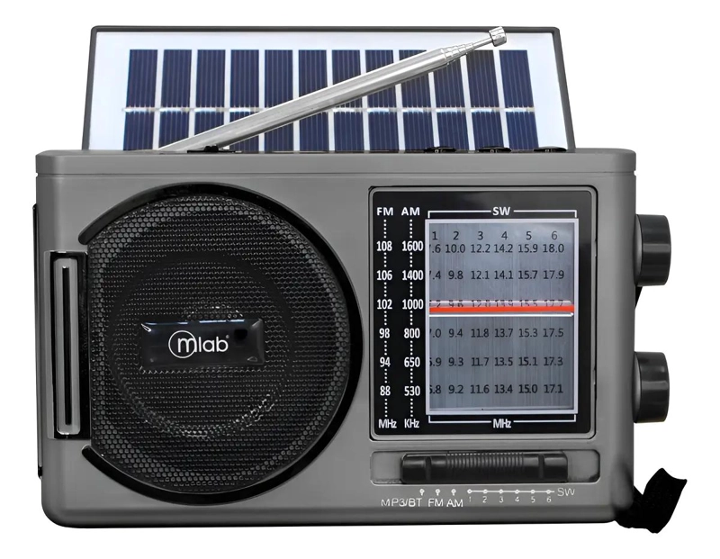 RADIO SOLAR PORTATIL CON BLUETOOTH, USB Y BATERIA RECARG - 1