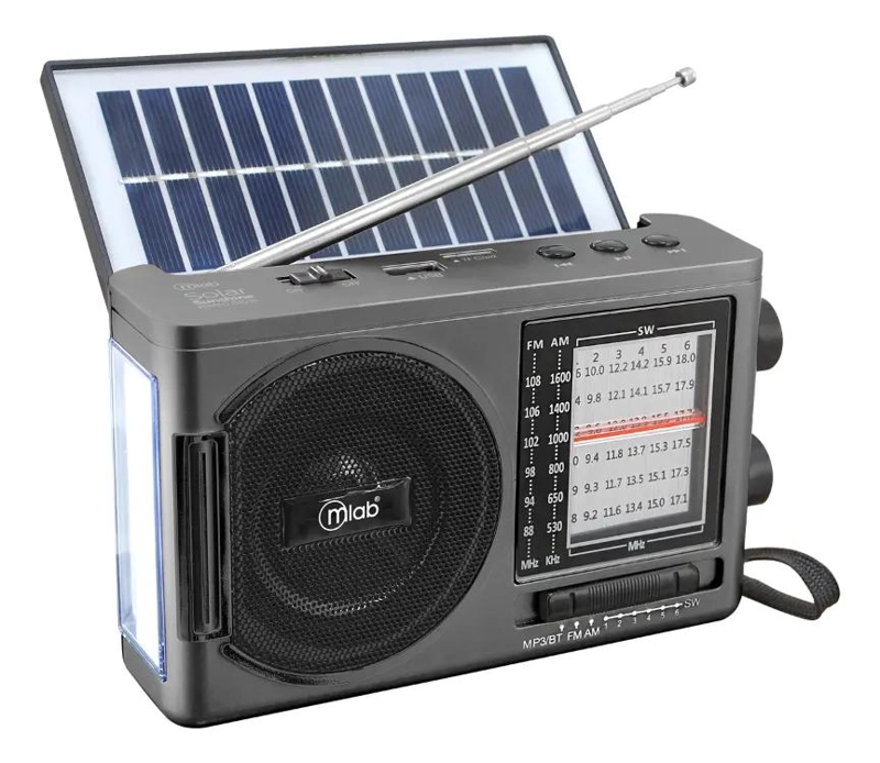 RADIO SOLAR PORTATIL CON BLUETOOTH, USB Y BATERIA RECARG - 2