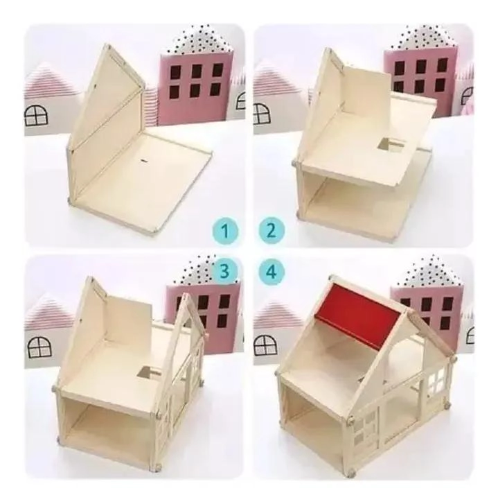 CASA DE MUÑECAS CLASICA DE MADERA CON 17 PIEZAS - 5