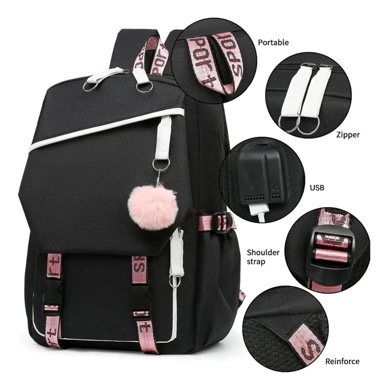 MOCHILA URBANA JUVENIL CON INTERFAZ USB Y AUXILIAR - 2