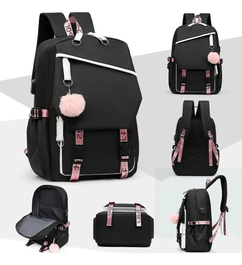 MOCHILA URBANA JUVENIL CON INTERFAZ USB Y AUXILIAR - 3