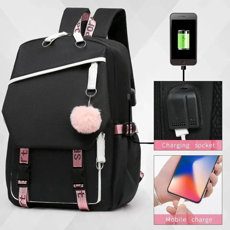 MOCHILA URBANA JUVENIL CON INTERFAZ USB Y AUXILIAR - 5