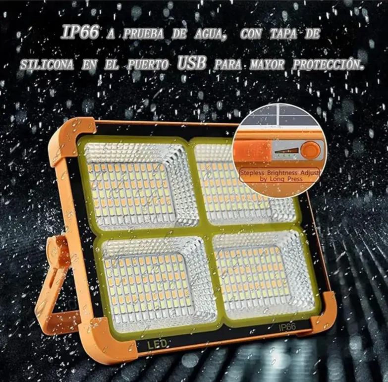 FOCO LED SOLAR RECARGABLE PORTATIL PARA EMERGENCIAS - 5