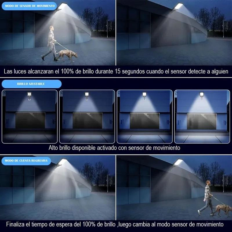 PACK 2 FOCOS LED SOLARES 1000W CON SENSOR IP66 - 3