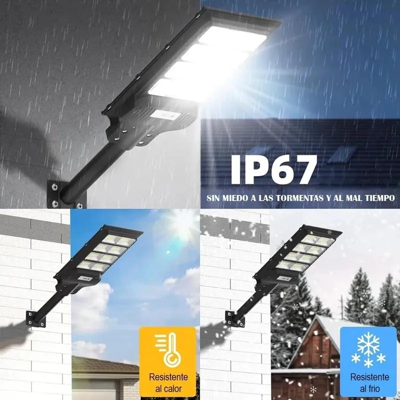 PACK 2 FOCOS LED SOLARES 1000W CON SENSOR IP66 - 4