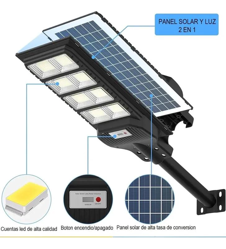 PACK 2 FOCOS LED SOLARES 1000W CON SENSOR IP66 - 5