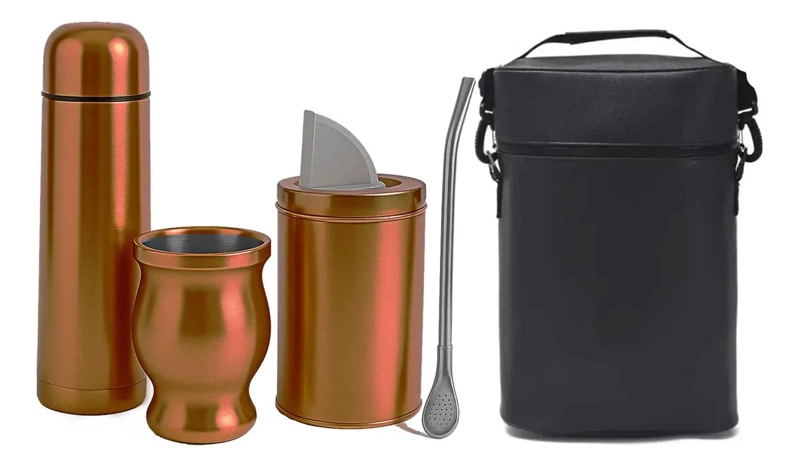 SET DE MATE COLOR COBRE CON BOLSO ENCOBRIZADO - 3