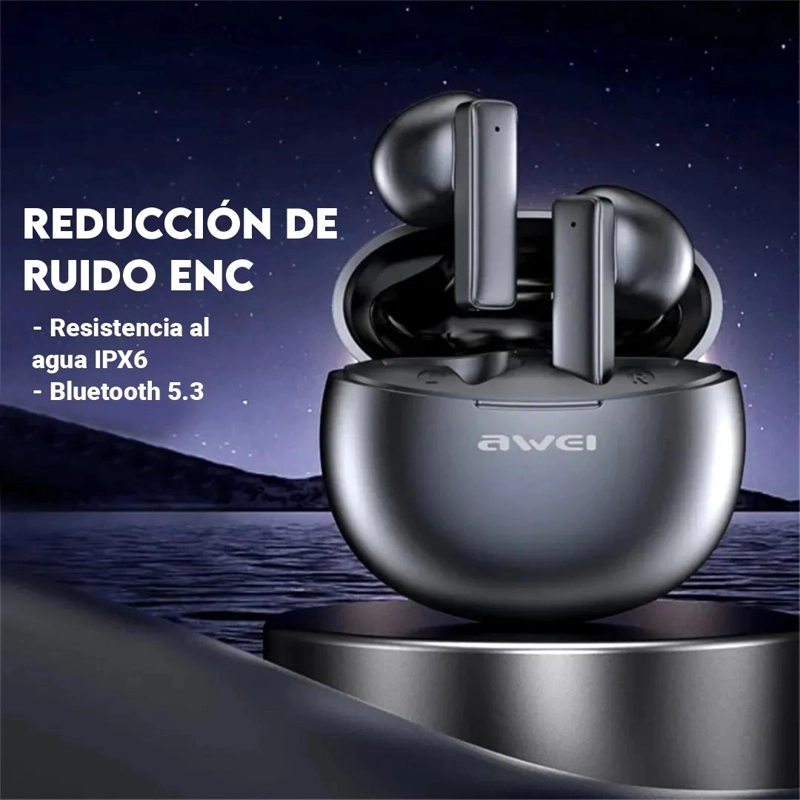 AUDIFONOS INALAMBRICOS BLUETOOTH T87 TWS NEGRO - 5