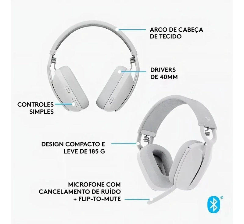 AURICULARES INALAMBRICOS CON MICROFONO BLANCO - 2