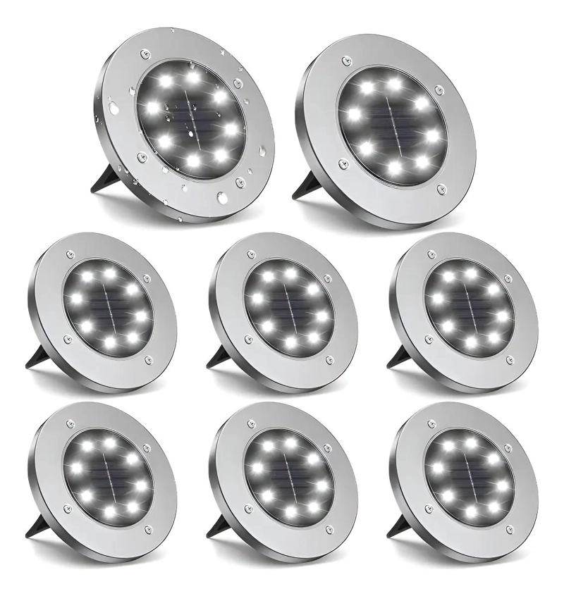 8 FOCOS LED SOLARES EMPOTRABLES PARA JARDIN Y PISO - 1