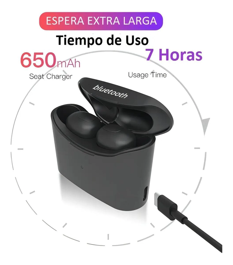 AUDIFONOS IN-EAR BLUETOOTH WIRELESS CON MICROFONO - 5