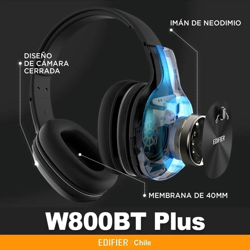 AURICULARES INALAMBRICOS BLUETOOTH W800BT PLUS NEGRO - 4