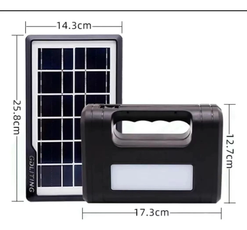 KIT LINTERNA SOLAR DE EMERGENCIA CON 3 AMPOLLETAS Y USB - 4