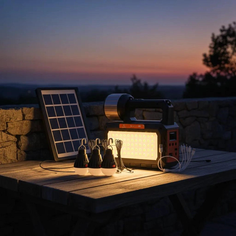 KIT DE EMERGENCIA SOLAR CON RADIO Y AMPOLLETAS - 1