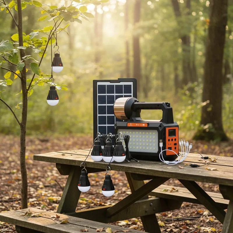 KIT DE EMERGENCIA SOLAR CON RADIO Y AMPOLLETAS - 4