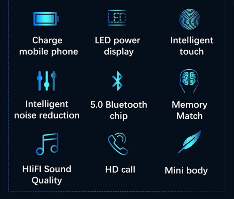 AUDIFONOS BLUETOOTH TWS CON MANOS LIBRES Y BATERIA 1200MA - 5