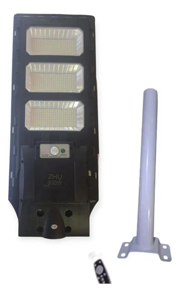 FOCO SOLAR PARA POSTE 900W CON SENSOR Y SOPORTE - 1