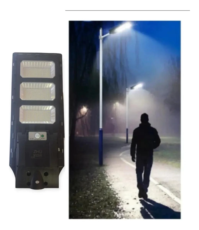 FOCO SOLAR PARA POSTE 900W CON SENSOR Y SOPORTE - 2